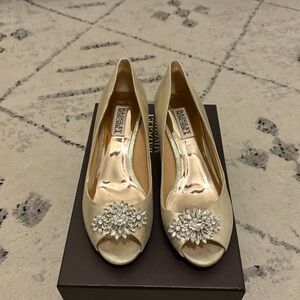 Badgley Mischka Gold Embellished Heels